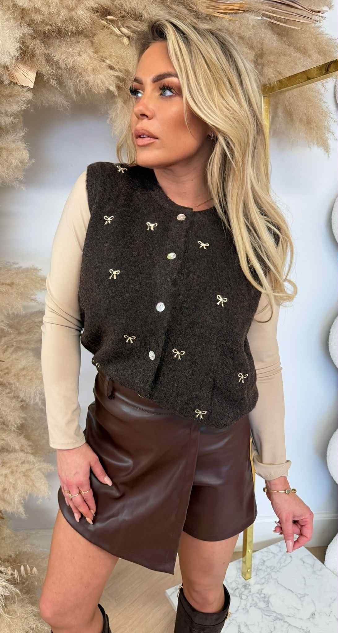 BOWIE GILET/VESTJE AM760 CHOCO