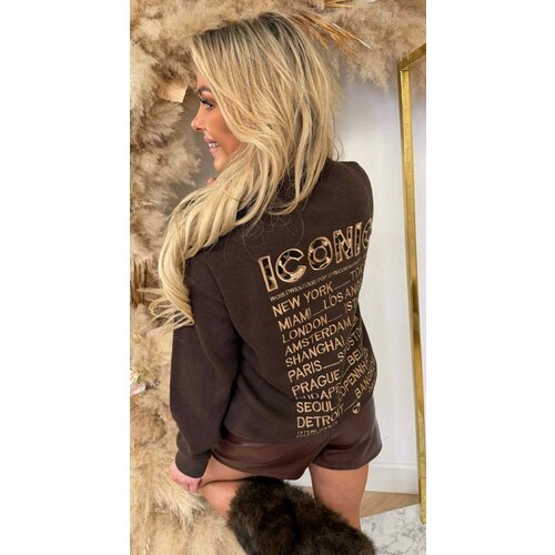 ICONIC LEOPRINT SWEAT AM860 CHOCO ICONIC LEOPRINT SWEAT AM860 CHOCO