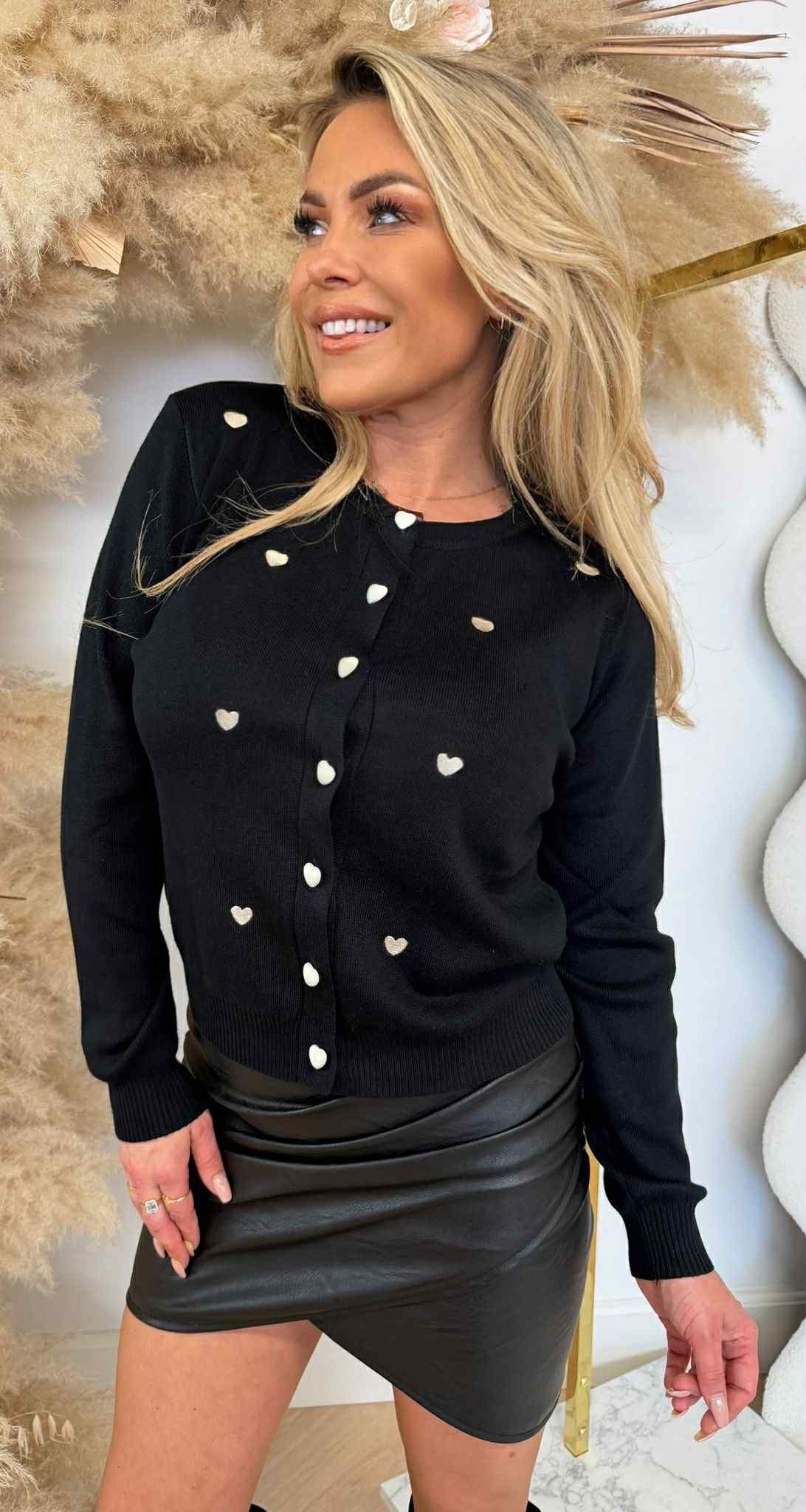 PARI HARTJES VEST/SWEAT 9141 BLACK
