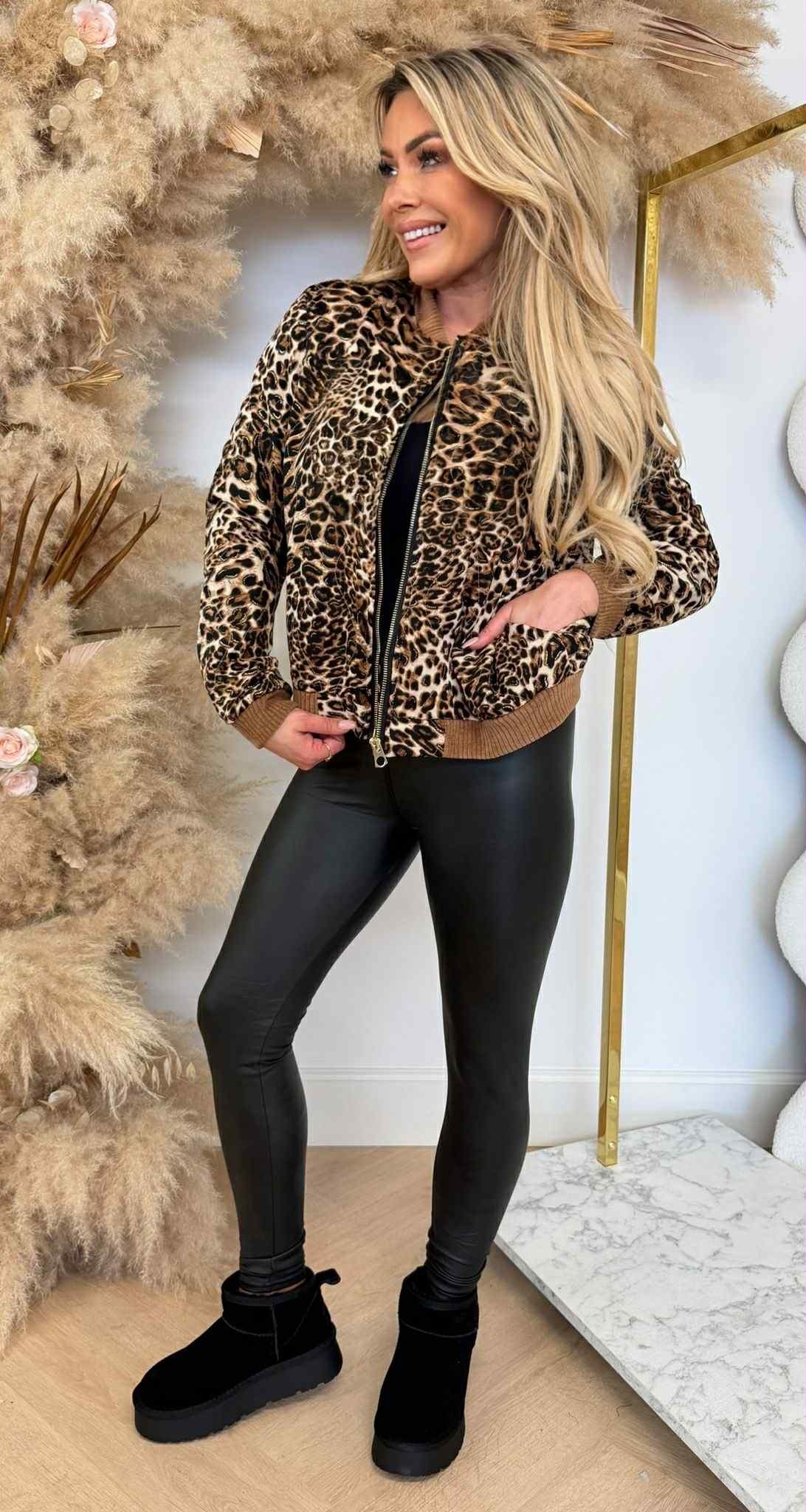 GLAM LEOPARD BOMBER