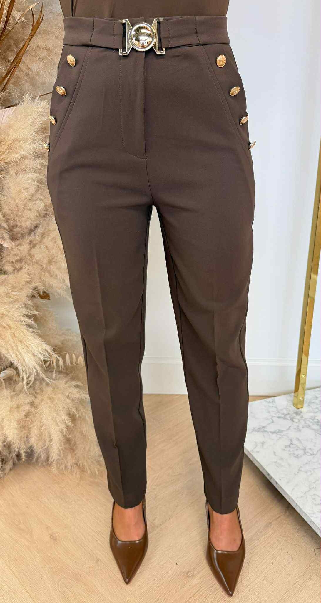 BUTTON BELT PANTALON 933 CHOCO