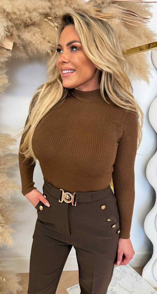 MILEY TURTLE BASIC RIB TOP 18002 CHOCO