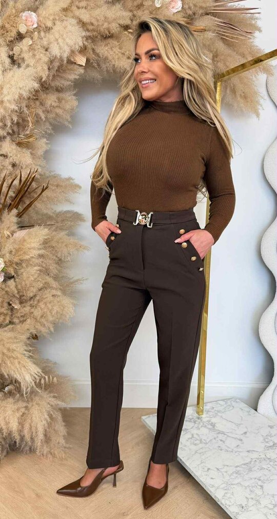 MILEY TURTLE BASIC RIB TOP 18002 CHOCO