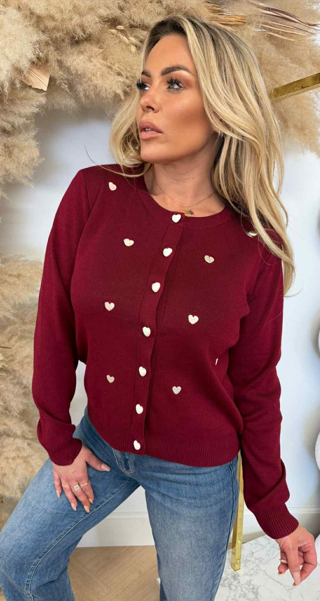 PARI HARTJES VEST/SWEAT 9141 BORDEAUX
