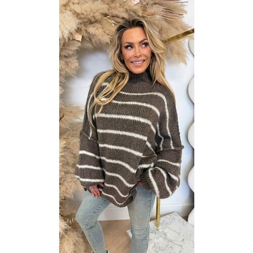 JUMELLE STIKSEL STRIPE SWEAT CHOCO JUMELLE STIKSEL STRIPE SWEAT CHOCO