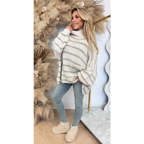 JUMELLE STIKSEL STRIPE SWEAT BEIGE JUMELLE STIKSEL STRIPE SWEAT BEIGE
