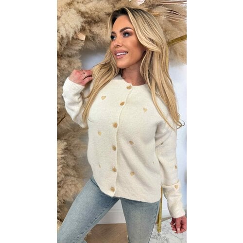 HARTJES SWEAT/VESTJE 683 GOLD/BEIGE HARTJES SWEAT/VESTJE 683 GOLD/BEIGE