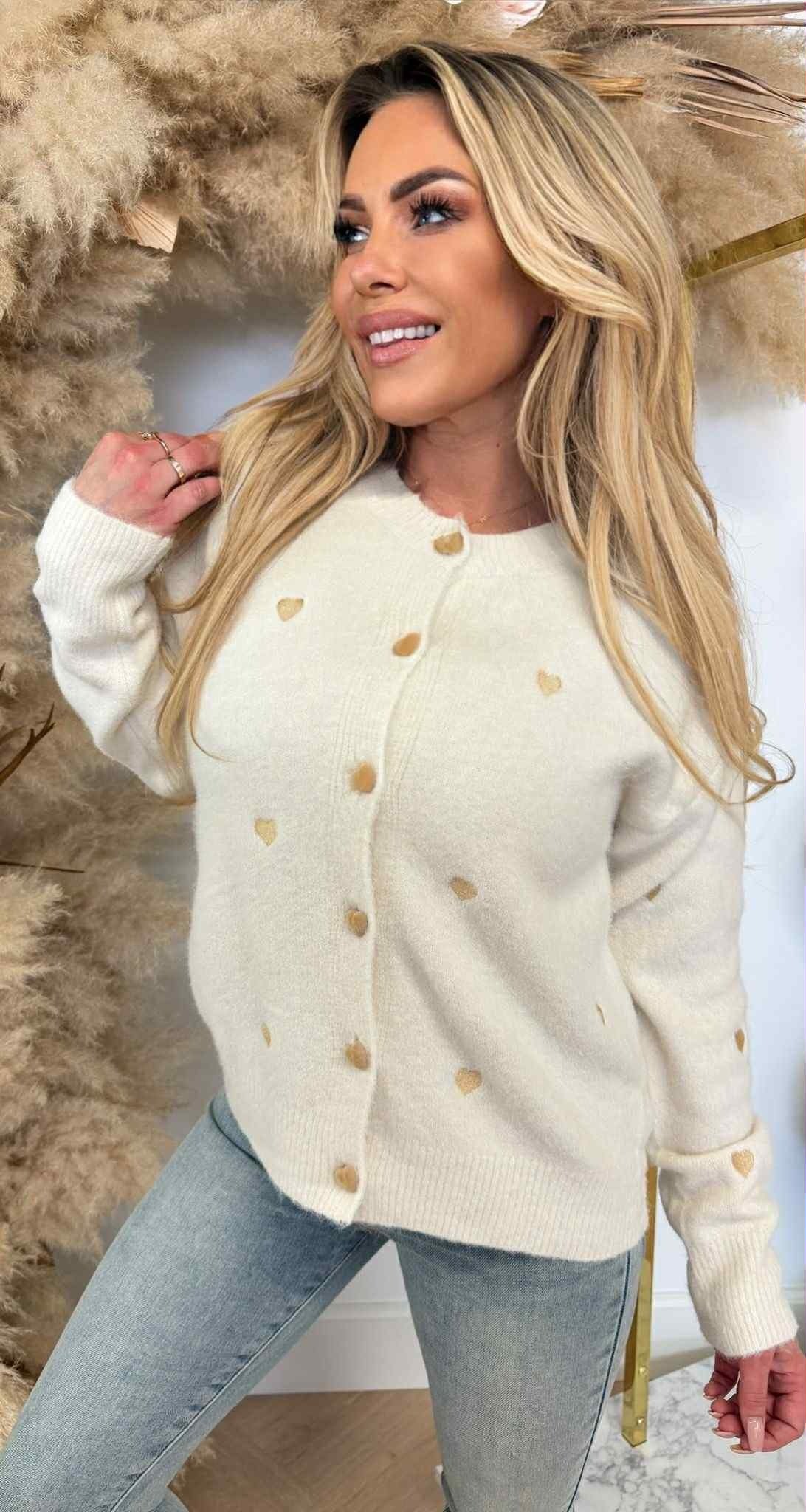 HARTJES SWEAT/VESTJE 683 GOLD/BEIGE