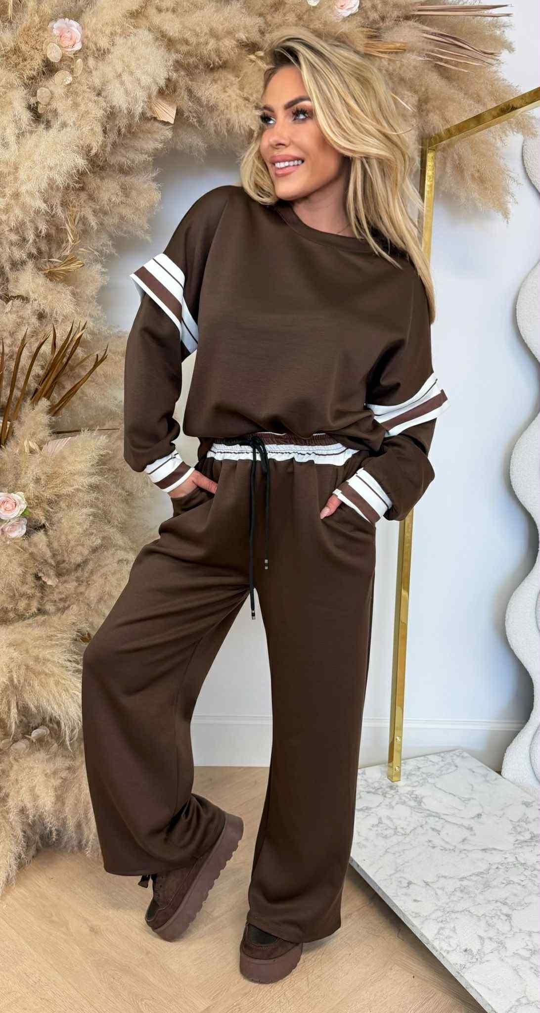 STRIPE COMFY SET CHOCO