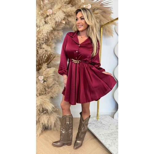 CHAIN SATIN TUNIEK BURGUNDY CHAIN SATIN TUNIEK BURGUNDY