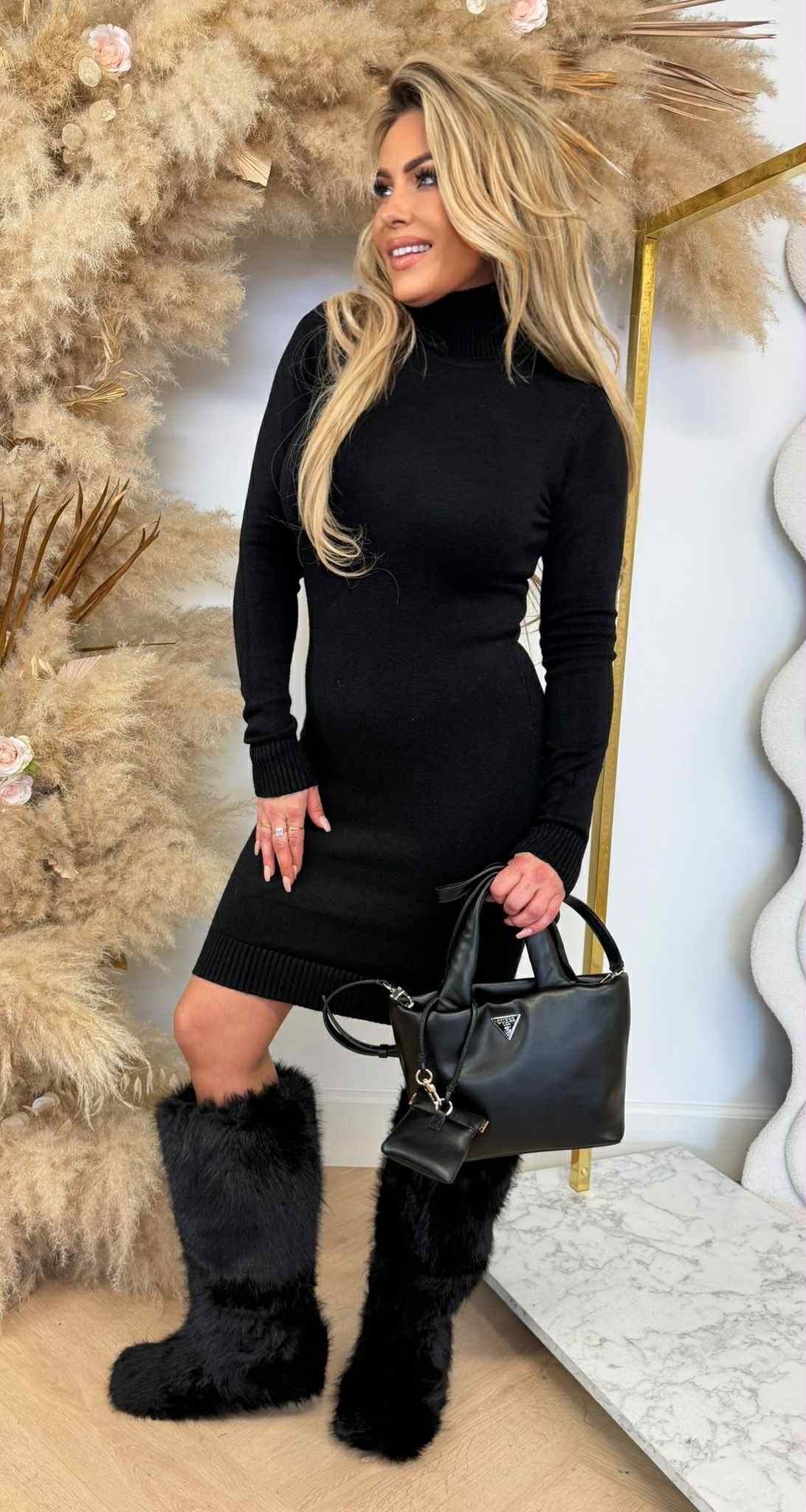 BASIC SOFT KOL DRESS 5021 BLACK