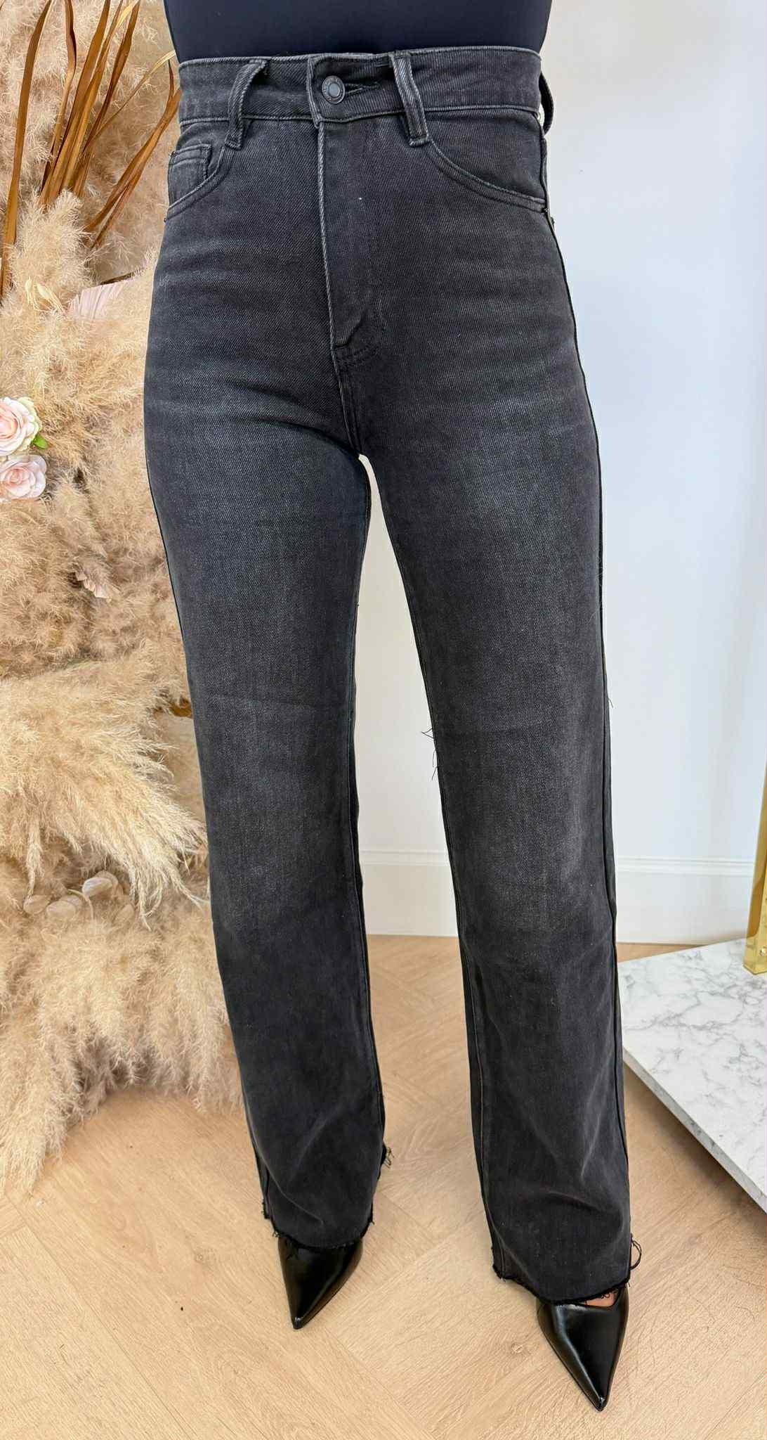 LOOSE STRAIGHT JEANS 6286-2 DARKGREY