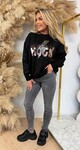 ACTIE ROCK SEQUIN SWEAT 10308 BLACK