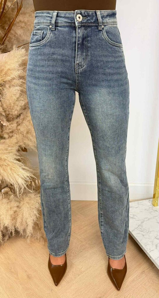 HIGH WAIST STRAIGHT LEG JEANS K893-1 JEANSBLUE