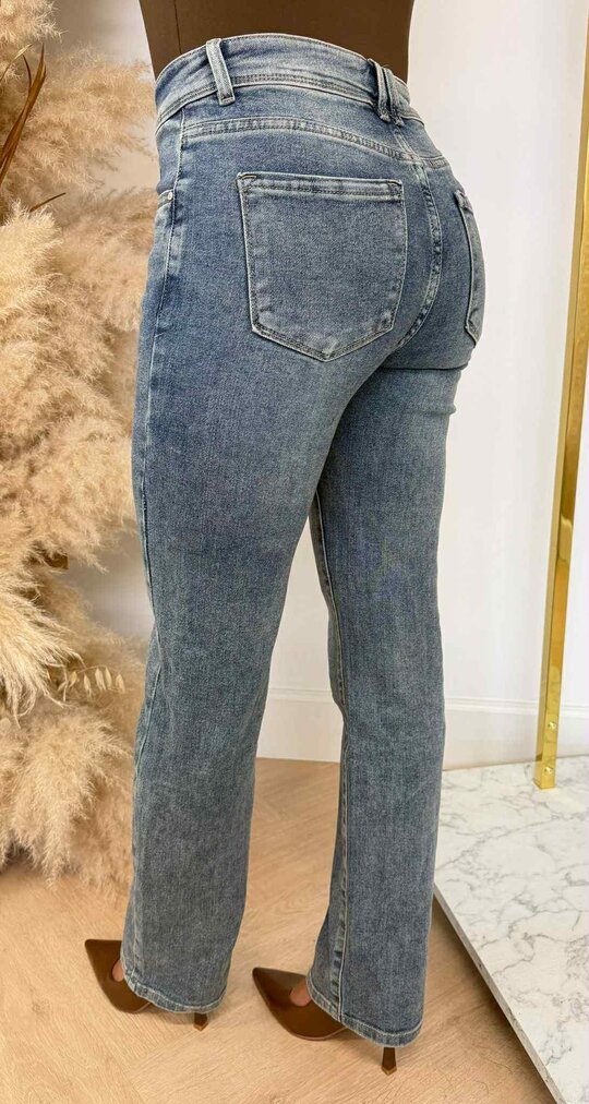 HIGH WAIST STRAIGHT LEG JEANS K893-1 JEANSBLUE