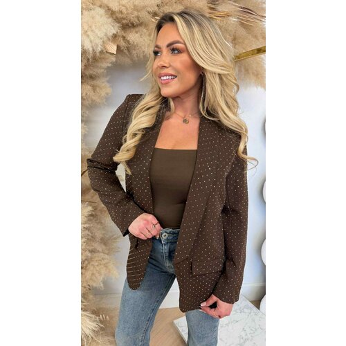 RHINESTONE BLAZER CHOCO