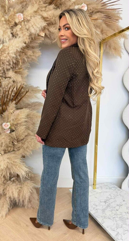 RHINESTONE BLAZER CHOCO