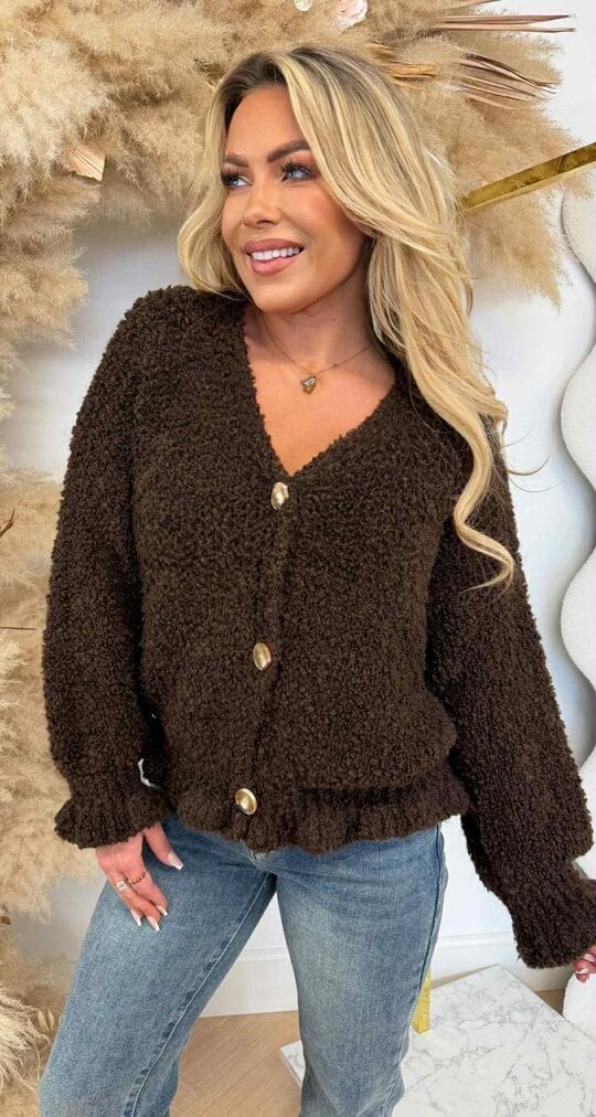 NIENKE TEDDY BUTTON VEST CHOCO