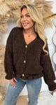 NIENKE TEDDY BUTTON VEST CHOCO
