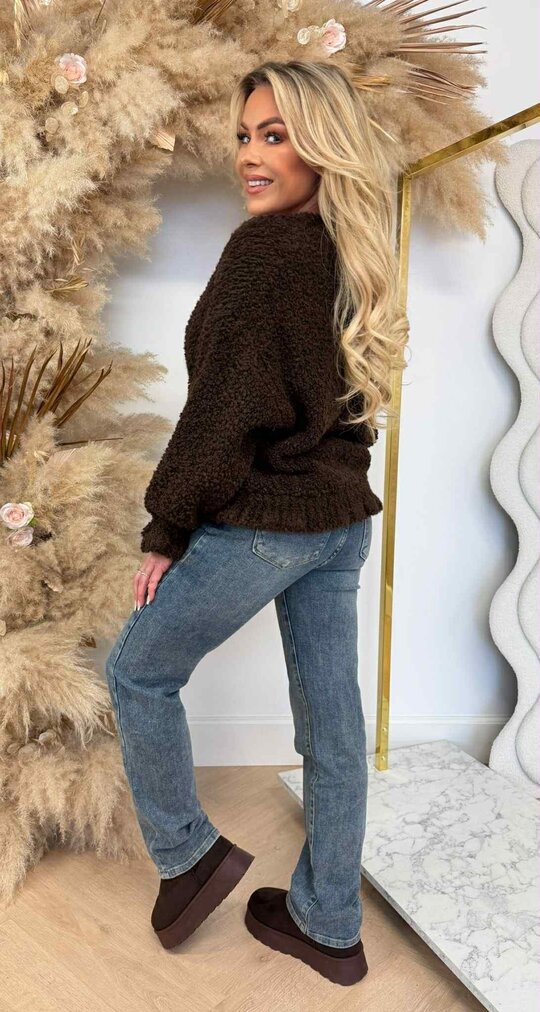 NIENKE TEDDY BUTTON VEST CHOCO