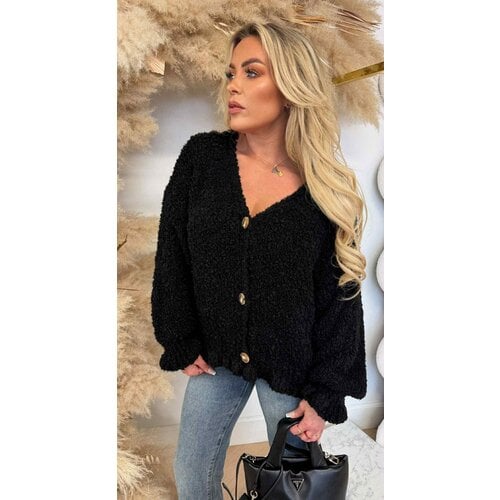 NIENKE TEDDY BUTTON VEST BLACK NIENKE TEDDY BUTTON VEST BLACK