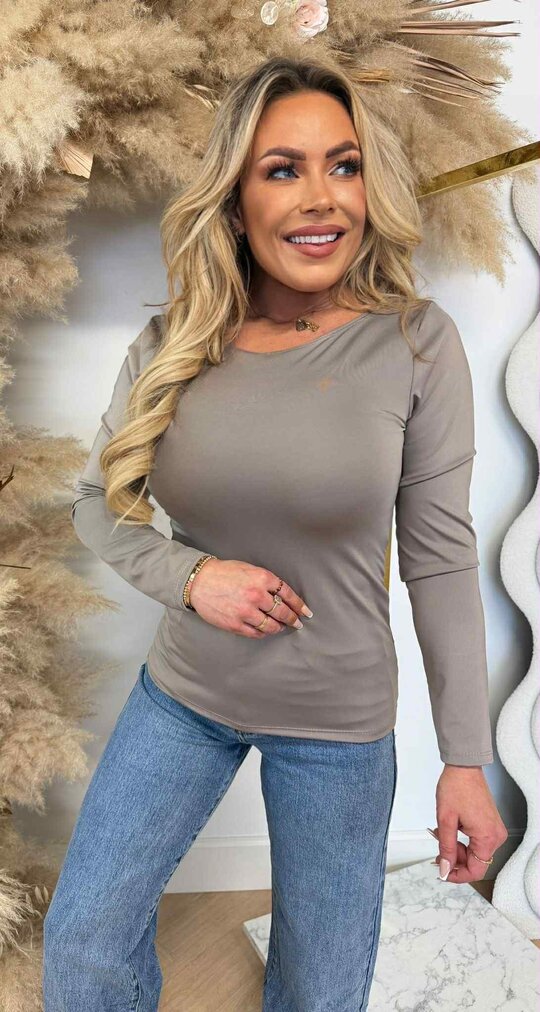 RIA BASIC STRETCH  TOP TAUPE