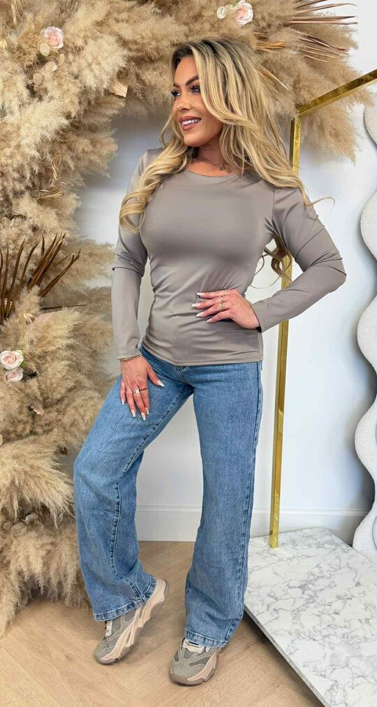 RIA BASIC STRETCH  TOP TAUPE
