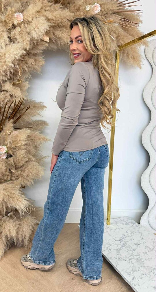 RIA BASIC STRETCH  TOP TAUPE