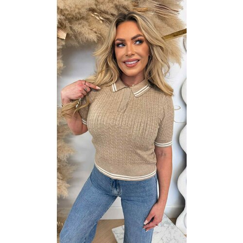 POLO KNITTED SHIRT R983 BEIGE POLO KNITTED SHIRT R983 BEIGE