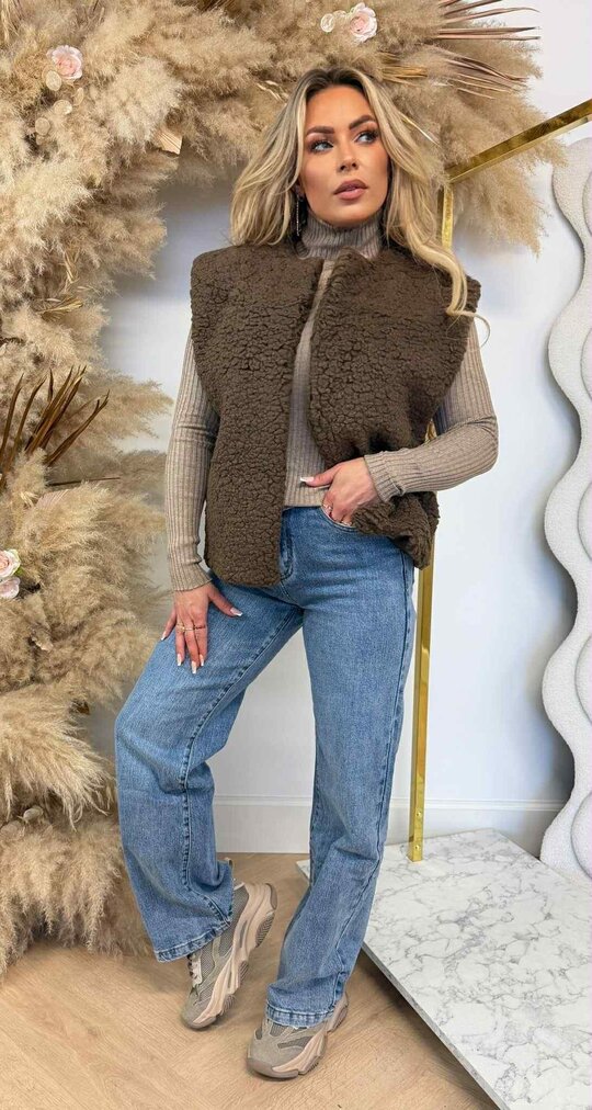 MUSTY TEDDY GILET CHOCO