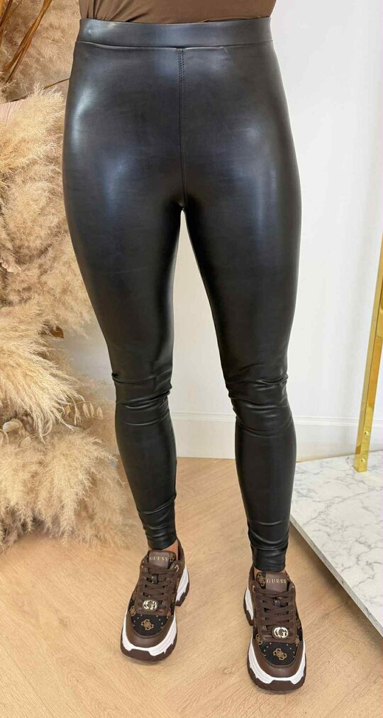 VEGAN LEATHER LOOK LEGGING 18001-50 BLACK