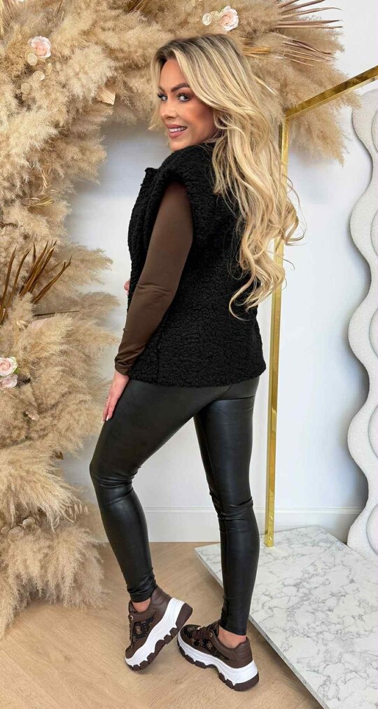 MUSTY TEDDY GILET BLACK