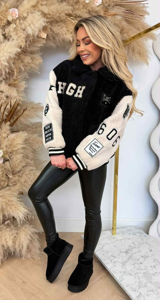 HIGH GLAMOUR TEDDY JACKET TT012 BLACK