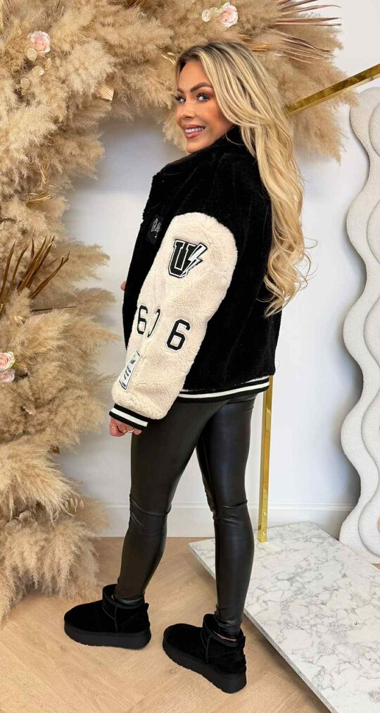 HIGH GLAMOUR TEDDY JACKET TT012 BLACK