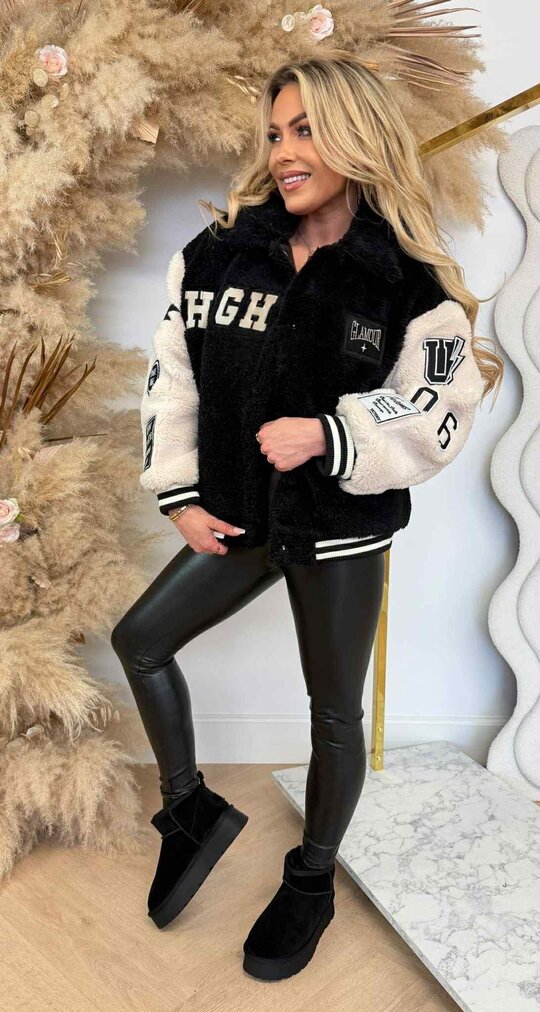 HIGH GLAMOUR TEDDY JACKET TT012 BLACK