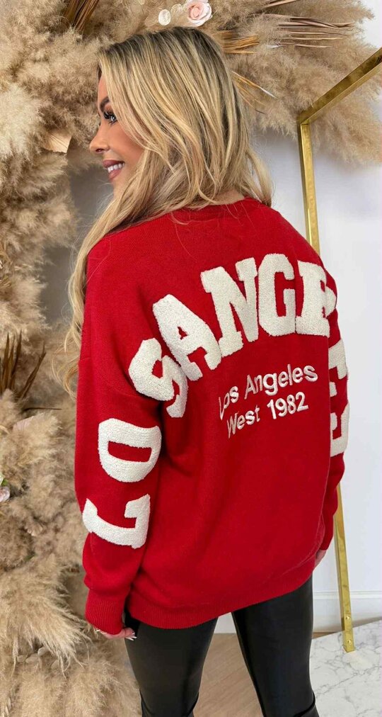 LOS ANGELES TEDDY TEKST SWEAT 3831143 RED