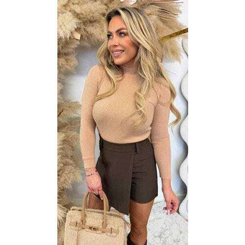 MILEY TURTLE BASIC RIB TOP 18002 TAUPE MILEY TURTLE BASIC RIB TOP 18002 TAUPE