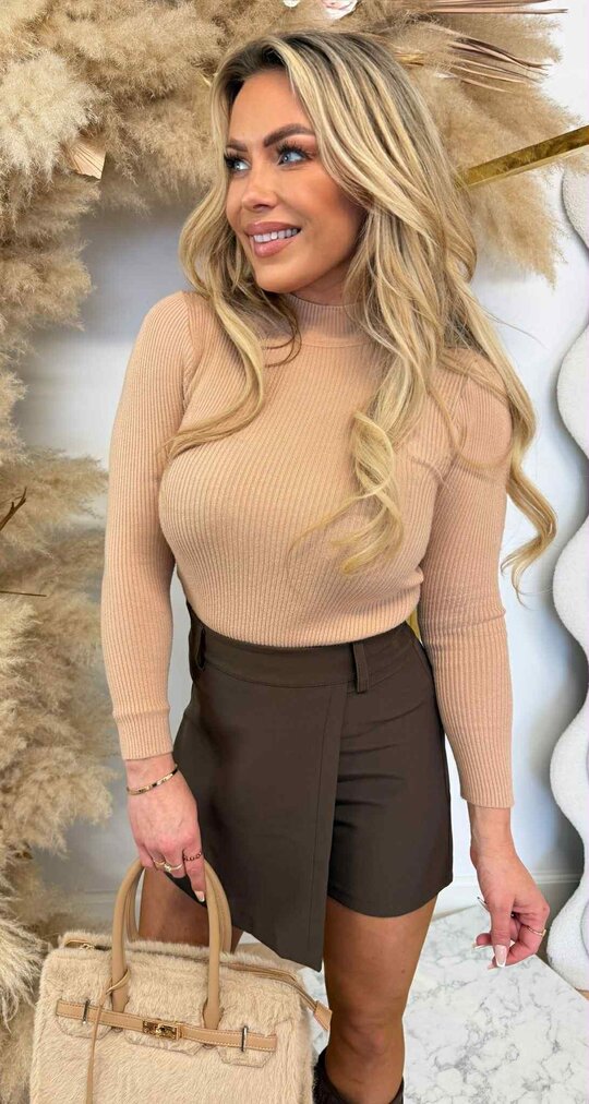 TURTLE BASIC RIB TOP 18002 TAUPE