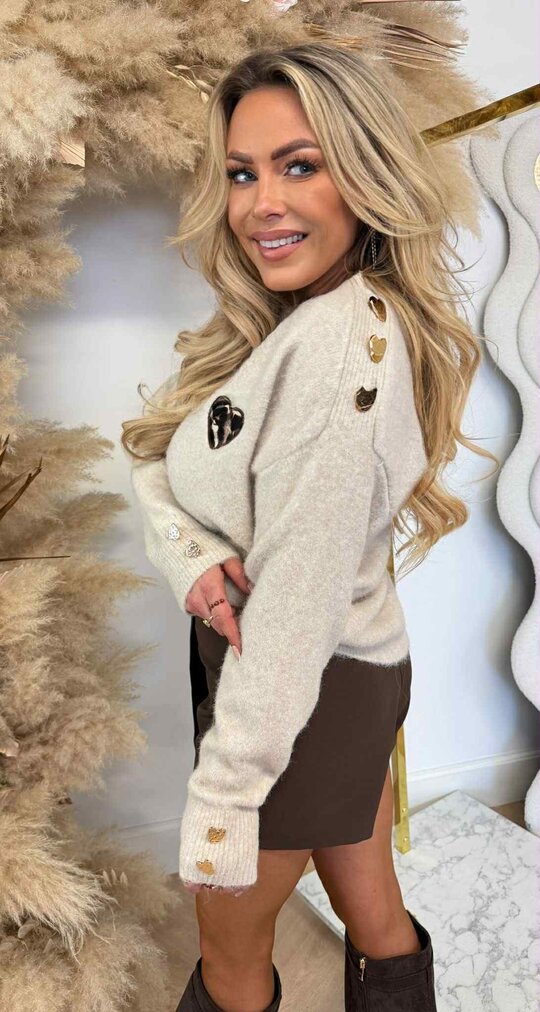 HARTJES SLEEVE SHOULDER SWEAT AM831 TAUPE
