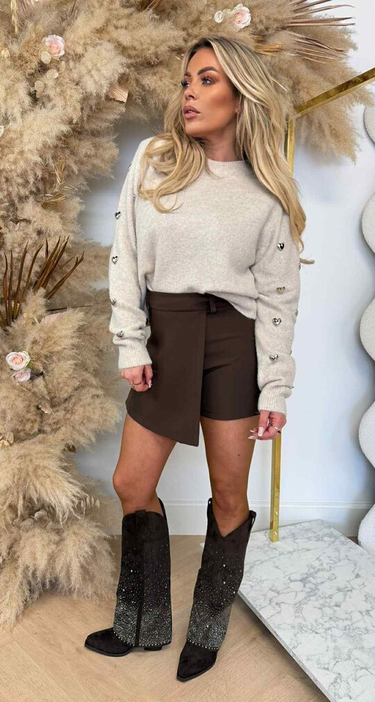 HARTJES SLEEVE SWEAT AM858 TAUPE