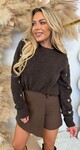 HARTJES SLEEVE SWEAT AM858 CHOCO