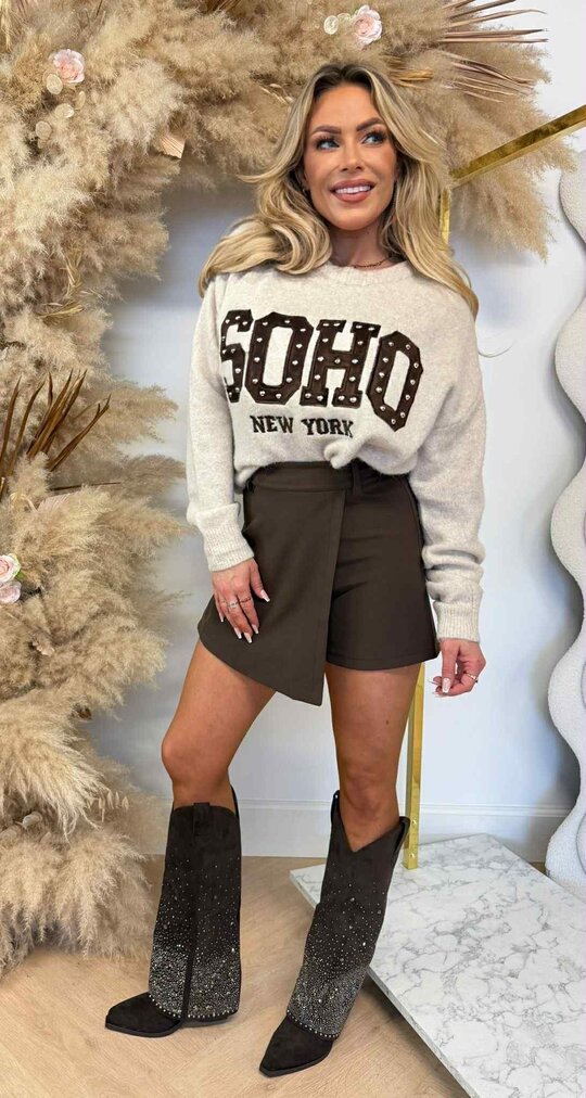 SOHO STUDS SWEAT AM862 TAUPE