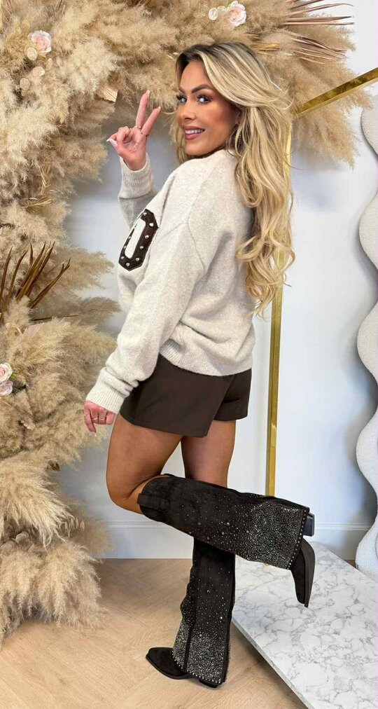 SOHO STUDS SWEAT AM862 TAUPE