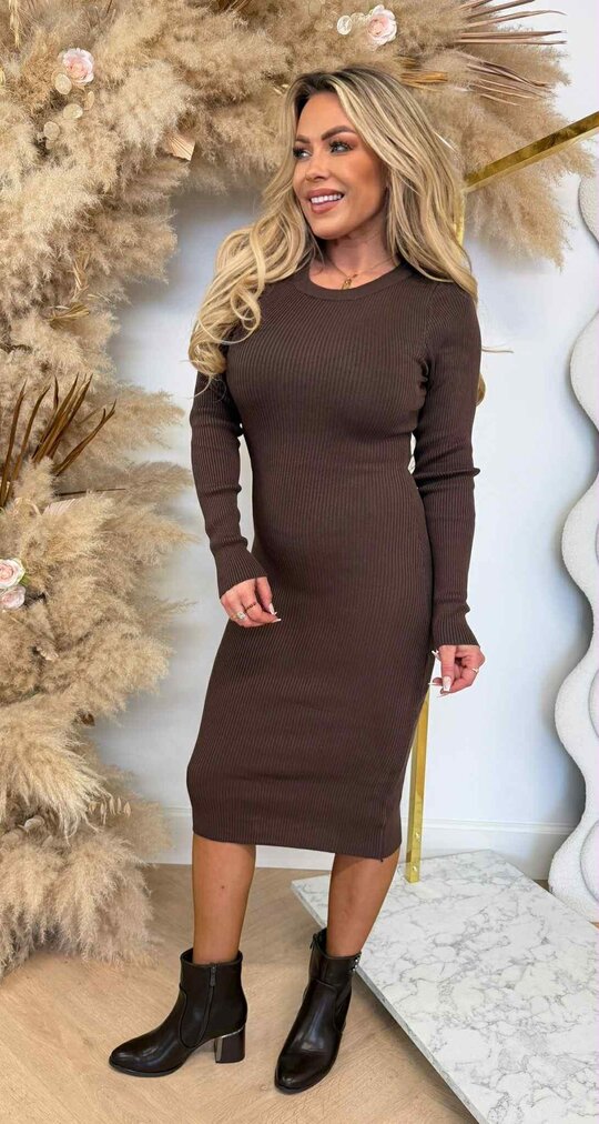 BASIC RIB DRESS 2006 CHOCO