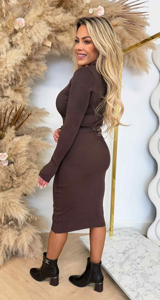 BASIC RIB DRESS 2006 CHOCO
