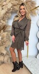 OMSLAG GLITTER DRESS 5486-2 COFFEE