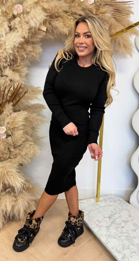 BASIC RIB DRESS 2006 BLACK
