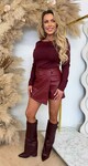 RIA BASIC STRETCH  TOP BORDEAUX