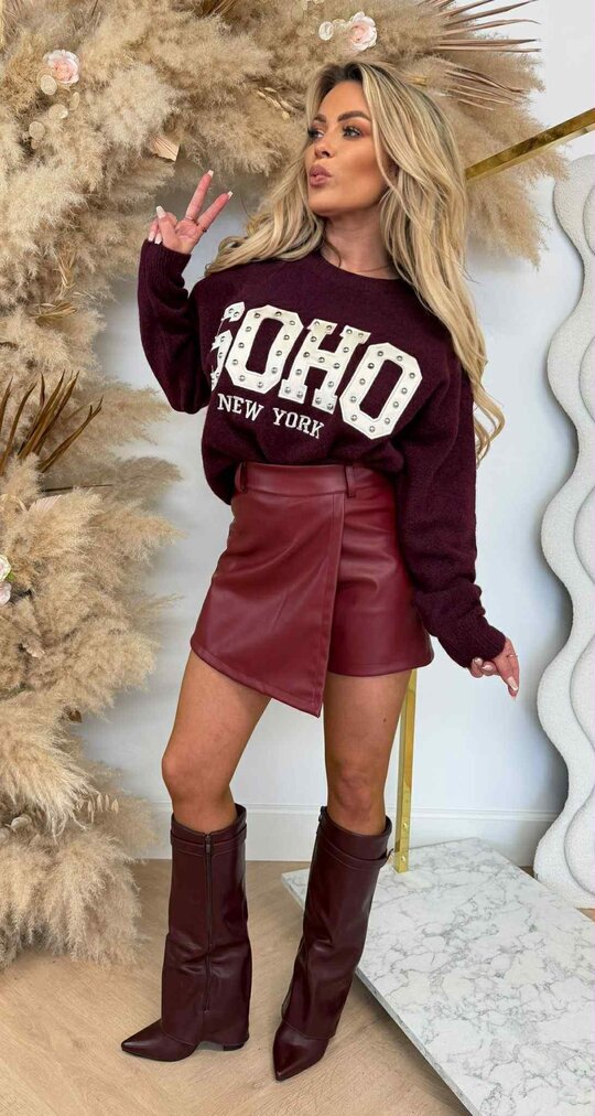 SOHO STUDS SWEAT AM862 BORDEAUX