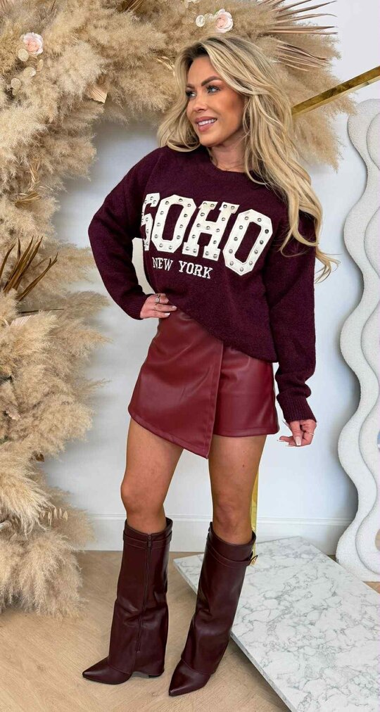 SOHO STUDS SWEAT AM862 BORDEAUX
